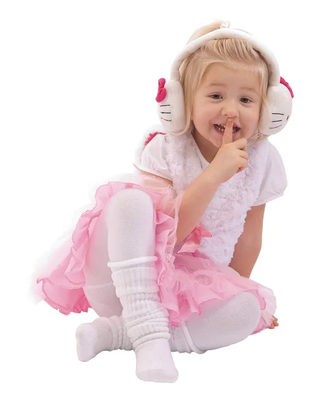 Sarışın küçük kız poz