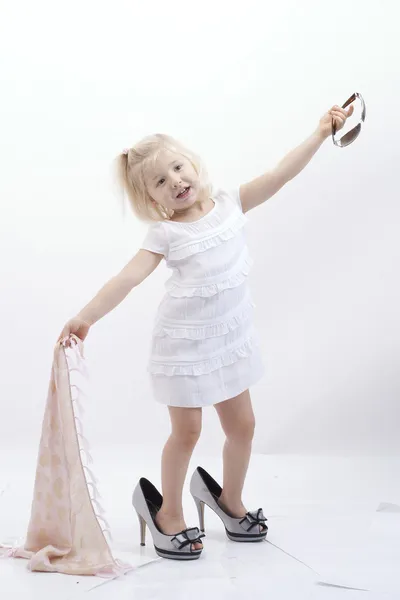 Blonde little girl posing — Stock Photo, Image