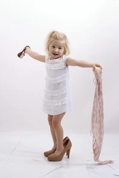 Blonde little girl posing — Stock Photo, Image