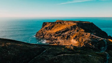 Flying landscape of the Atlantic Ocean Aerial view