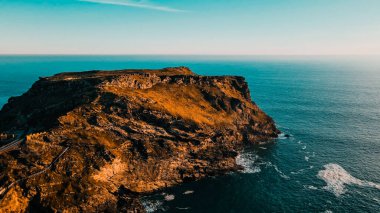 Flying landscape of the Atlantic Ocean Aerial view