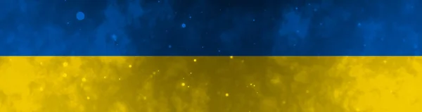 Flag Independent Ukraine Yellow Blue Background ストック画像