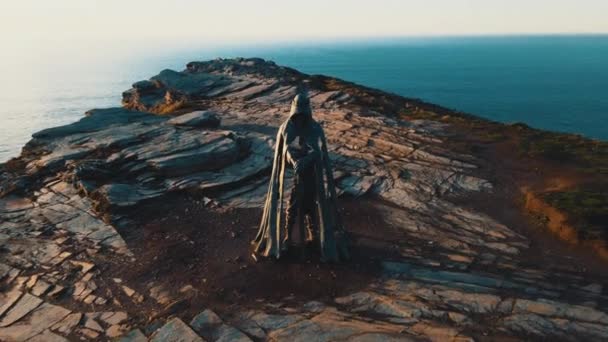 Aerial View Zoom Out Monument King Arthur Britain Spherical Video — Vídeo de Stock