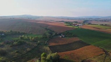 Landscapes of suburbs and villages of Ukraine Aerial view.