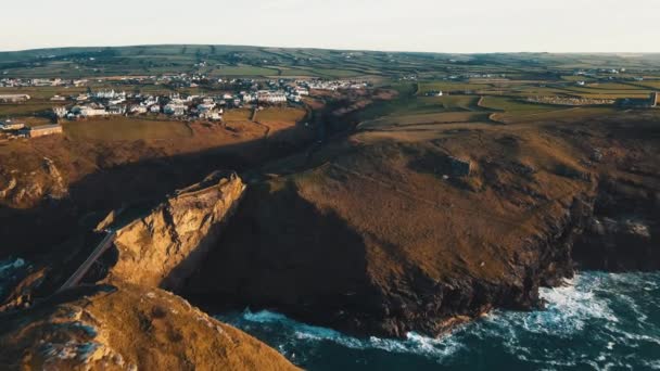 View Stunning Bridge Picturesque Scenery Aerial View — Wideo stockowe