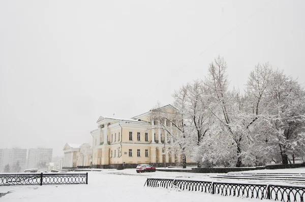 Snöfall i staden — Stockfoto