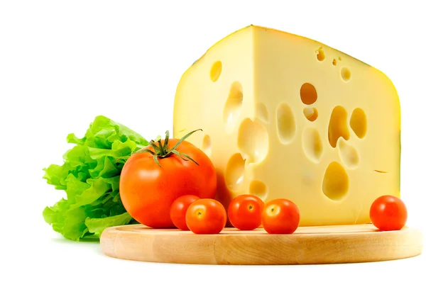 Сыр, помидоры и салат Стоковая Картинка