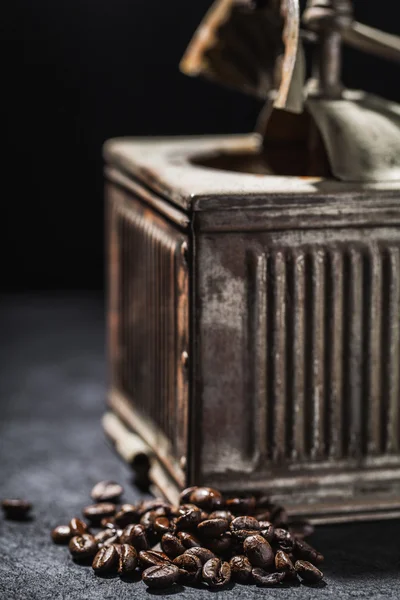 Coffee grinder and beans — Stock Photo, Image