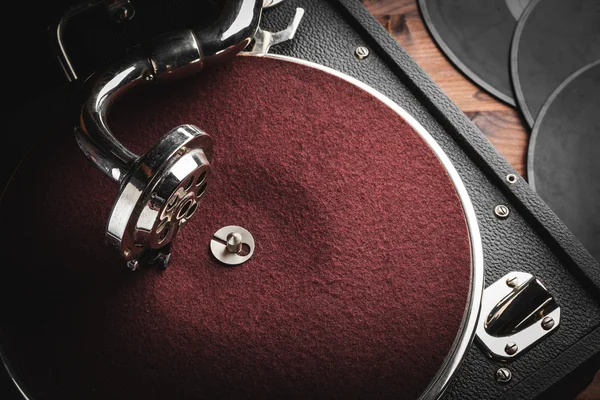 Retro portable turntable — Stock Photo, Image