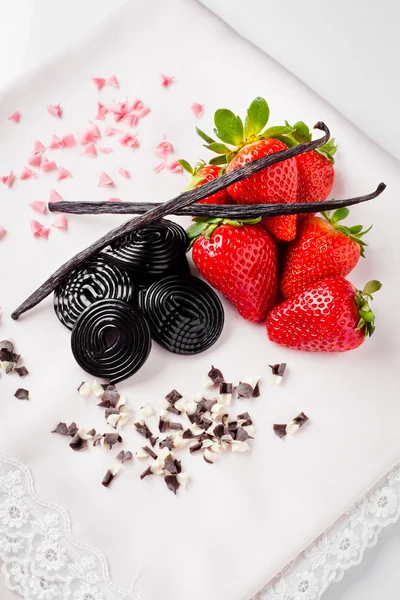 Jahoda, lékořice, vanilka a čokoláda — Stock fotografie