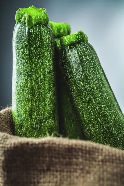 Zucchini in sack — Stock Photo, Image