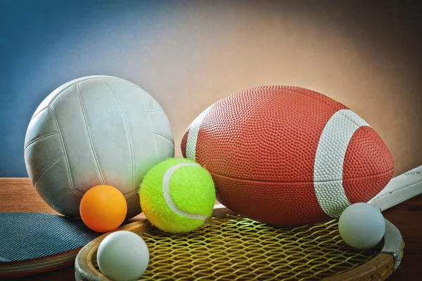 Assorted sports equipment — Stock Photo, Image