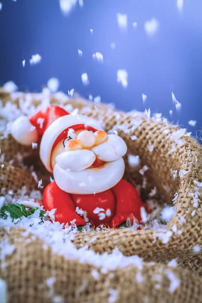 Papai Noel e neve — Fotografia de Stock