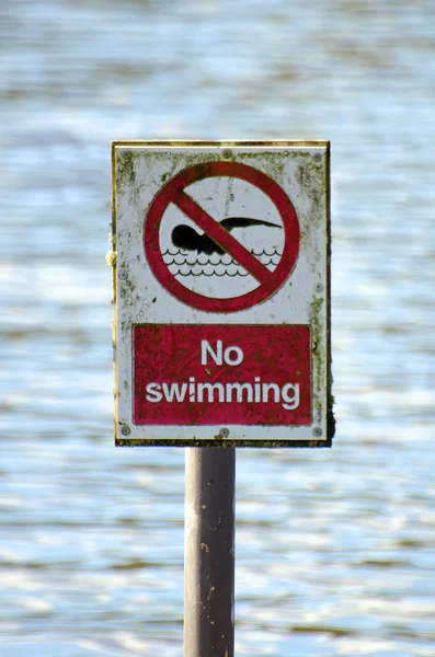 No swimming sign — Stock Photo, Image