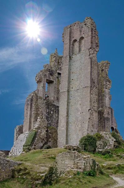 Corfe Castle ruins — Stock Photo, Image