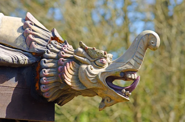 Cabeça de dragão pagode chinês — Fotografia de Stock