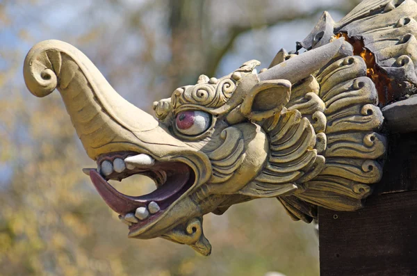 Cabeça de dragão pagode chinês — Fotografia de Stock