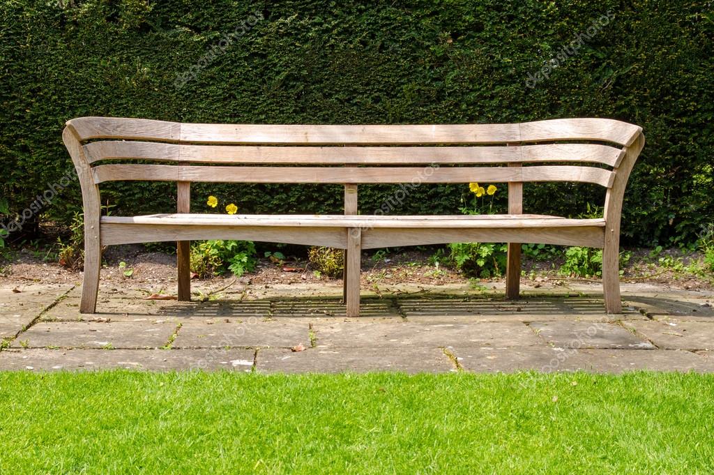 Empty Wooden Park Bench Stock Photo C Pitamaha 26626257