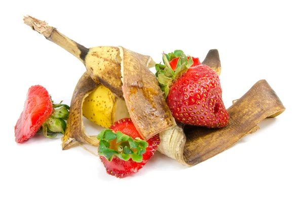 Fruit afval op een witte achtergrond — Stockfoto