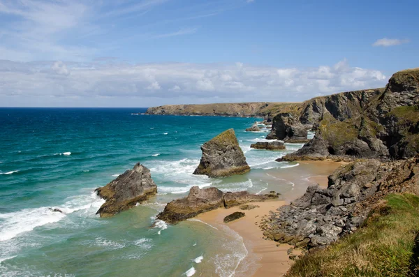 Bedruthan langkah pantai, Cornwall, Inggris — Stok Foto