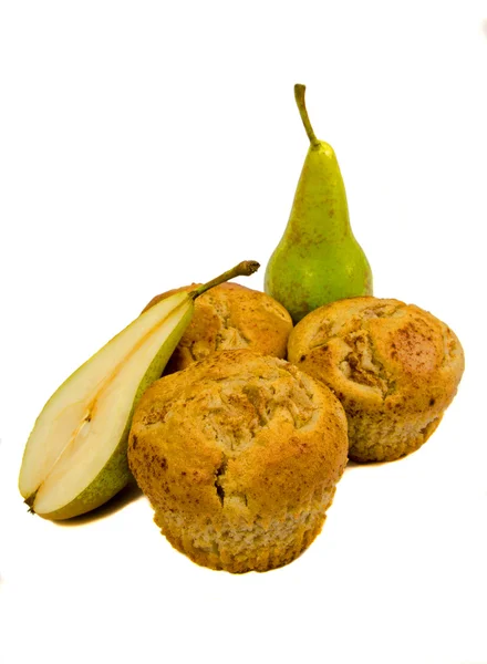 Strona główna gruszki pieczone muffiny — Zdjęcie stockowe