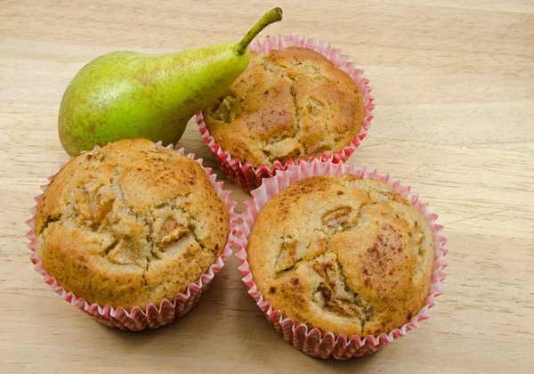 Σπίτι αχλάδι Ψημένο muffins — Φωτογραφία Αρχείου