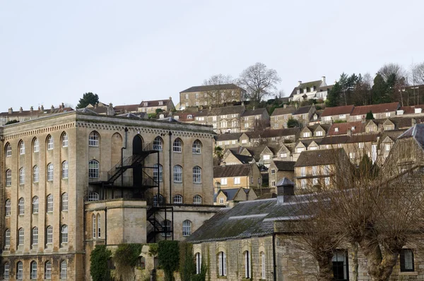 Domy na kopci, bradford na avon, Anglie — Stock fotografie