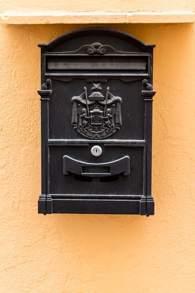 Black metallic Mailbox — Stock Photo, Image
