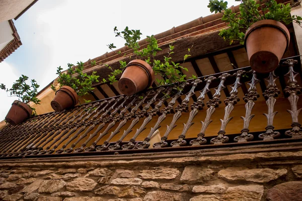 Balcony with pots — Stock Photo, Image