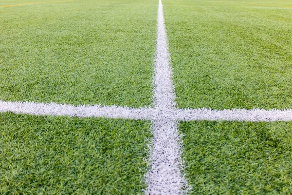 Hierba de un estadio de fútbol amateur — Foto de Stock