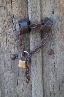 eski bir ahşap kapı kilidi