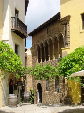 dedikodu şehir. İspanyol Köyü (poble espanyol), barcelona, İspanya