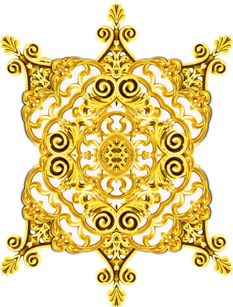 Барокове орнаментальне мистецтво золотий орнамент текстильна модна рамка — стокове фото