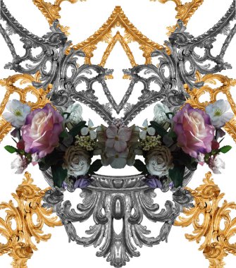 Sahte çiçekler ve barok.