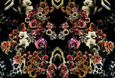 Barok desenli güzel çiçekler.