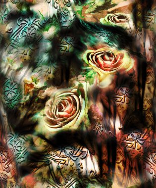 kırmızı güller ve leopar derisi arkaplan