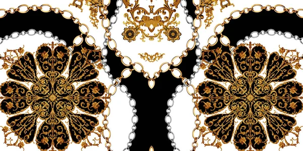 기하학적 무늬가 황금빛 바로크 — 스톡 사진