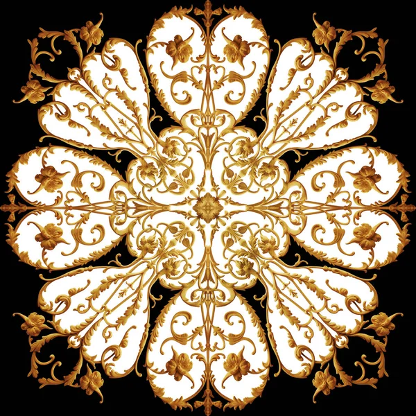 Golden baroque and  ornament element