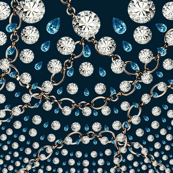 Decorazione Gioielli Con Diamanti Pietre Smeraldo Catene Oro — Foto Stock
