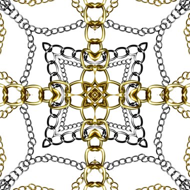 Altın barok ve zincir tasarımlı süs elementleri