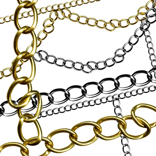 Golden Baroque Ornament Elements Chains Design — Stock Photo, Image