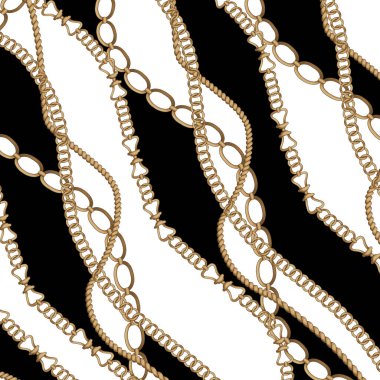 Altın barok ve zincir tasarımlı süs elementleri