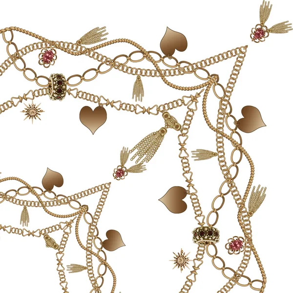 zincir, mücevher ve püskül desenleri