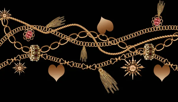 zincir, mücevher ve püskül desenleri 