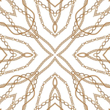 Altın barok ve zincir tasarımlı süs elementleri