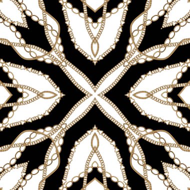 Altın barok ve zincir tasarımlı süs elementleri