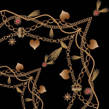 zincir, mücevher ve püskül desenleri