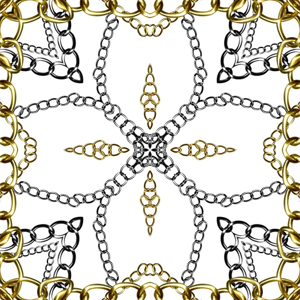 Golden Baroque Ornament Elements Chains Design — Stock Photo, Image