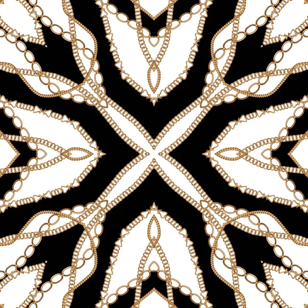 Altın barok ve zincir tasarımlı süs elementleri