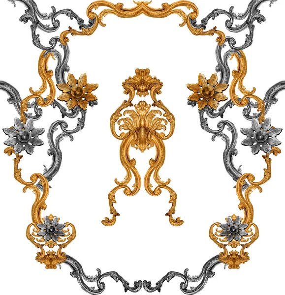 Arany Barokk Díszítő Elemek — Stock Fotó